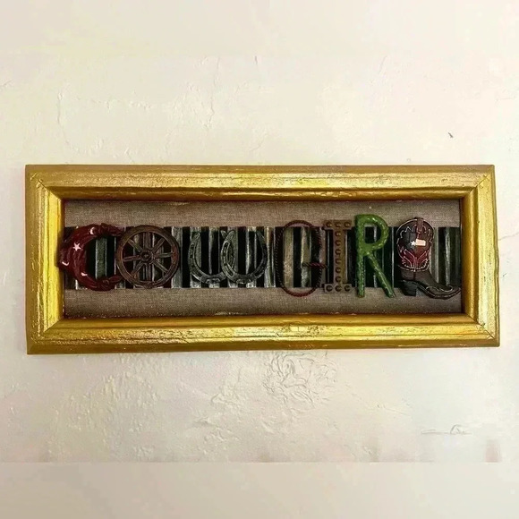Other - Cowgirl wall decor sign gold glitter cowboy western country Texas